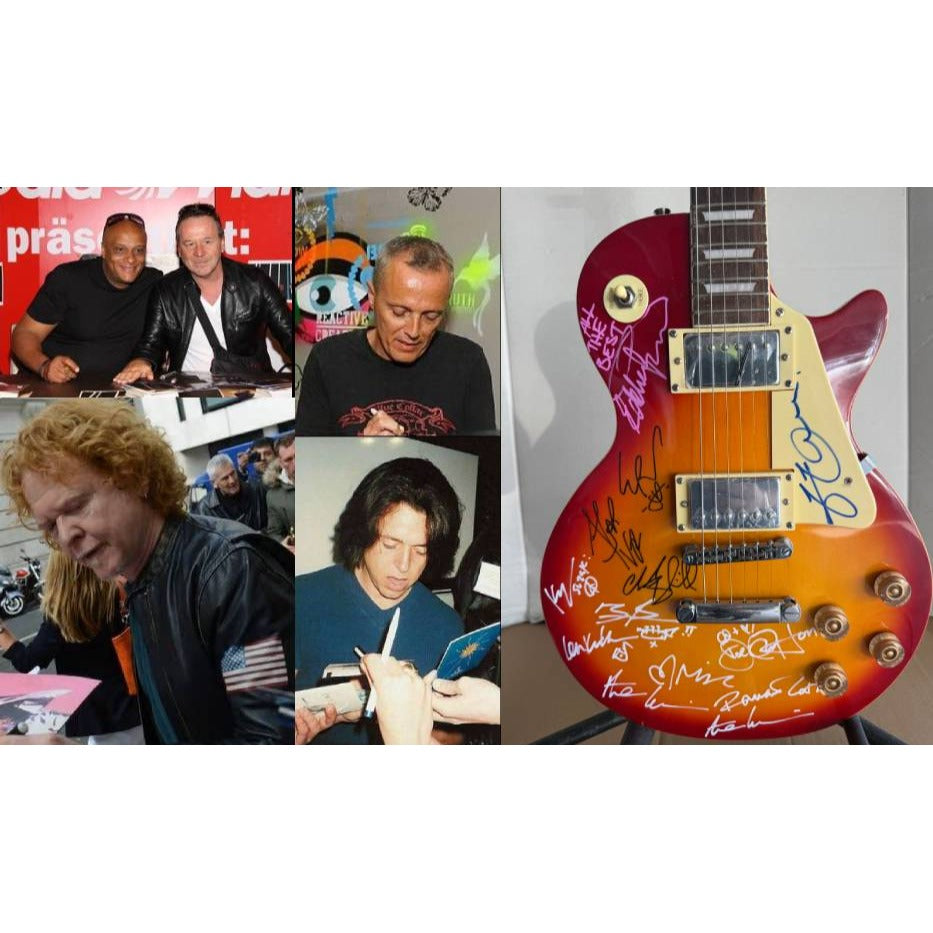 Tears For Fears, Simple Minds, and Simply Red les paul  vintage electric guitar signed with full provenance and photo proof..