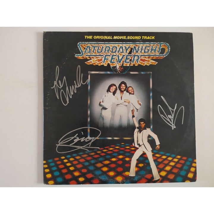 The Bee Gees Saturday Night Fever Barry Robin Maurice Gibb original LP signed with proof