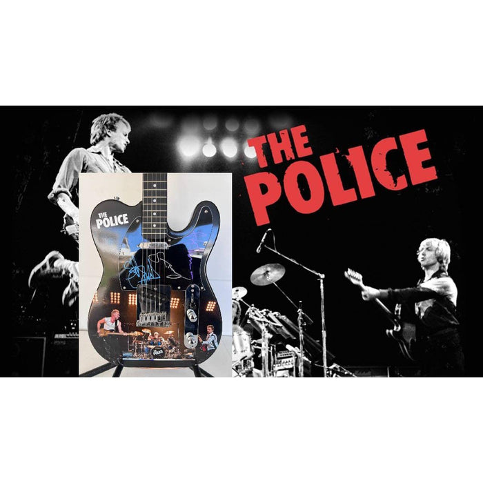 Sting Gordon Summer Stuart Copeland Andy Summers  The Police One of a Kind" telecaster full size electric guitar signed with proof