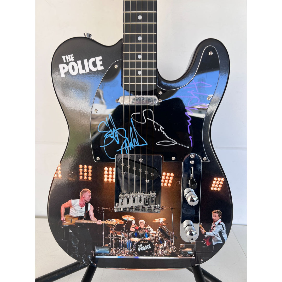 Sting Gordon Summer Stuart Copeland Andy Summers  The Police One of a Kind" telecaster full size electric guitar signed with proof.