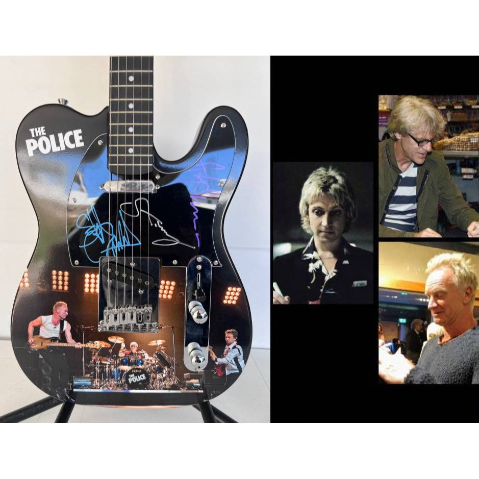 Sting Gordon Summer Stuart Copeland Andy Summers  The Police One of a Kind" telecaster full size electric guitar signed with proof.