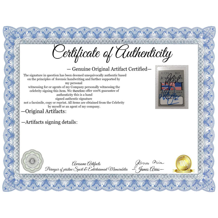 Elton John & Billy Joel photographer concert pass signed