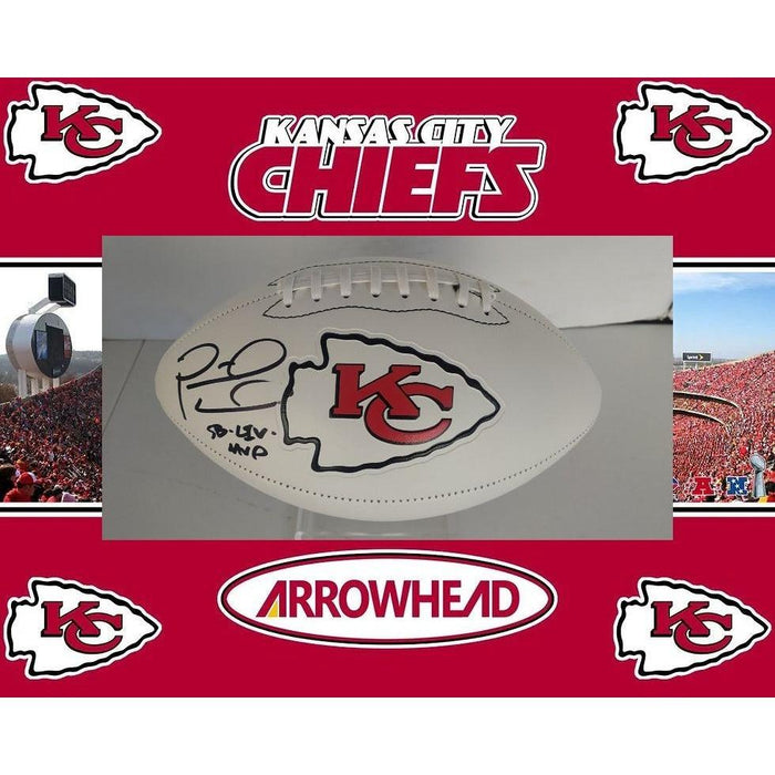 Patrick Mahomes Kansas City Chiefs Franklin full size football signed with Super Bowl inscription & proof