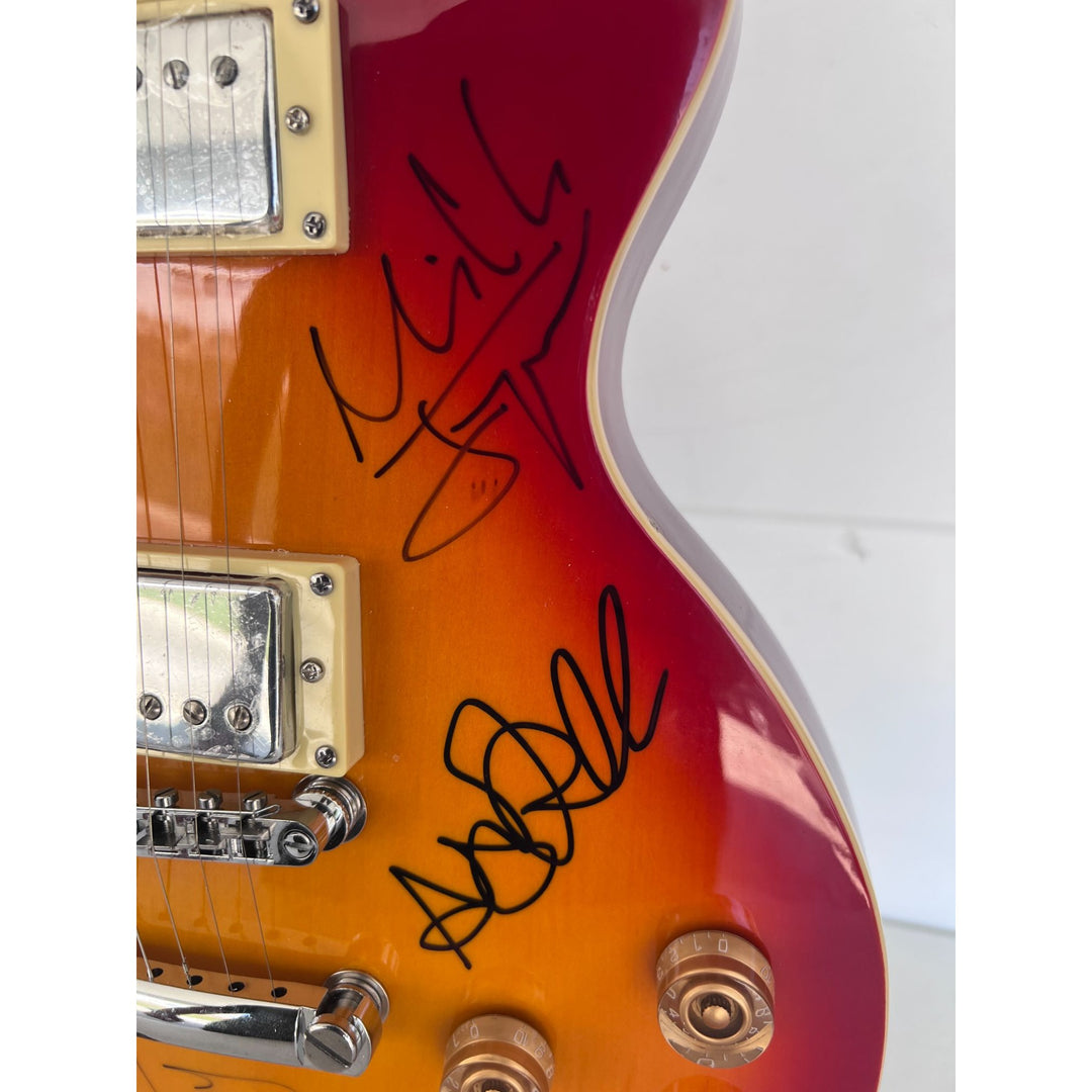 The Smiths Morrisey with sketch/ lyrics , Johnny Marr (with sketch), Andy Rourke, Mike Joyce vintage les paul signed with proof.