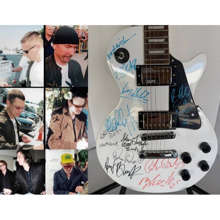 U2 The Edge, Adam Clayton, Larrey Mullen, Bono 10,000 Maniacs Natalie Merchant & REM Mike Mills, Michael Stipe, Bill Berry and Peter Buck .