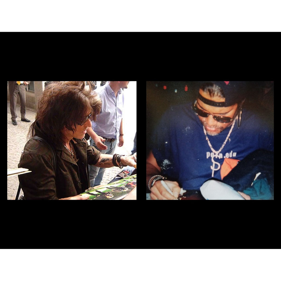 Slash Guns N Roses & Joe Perry Aerosmith 5x7 photo signed with proof