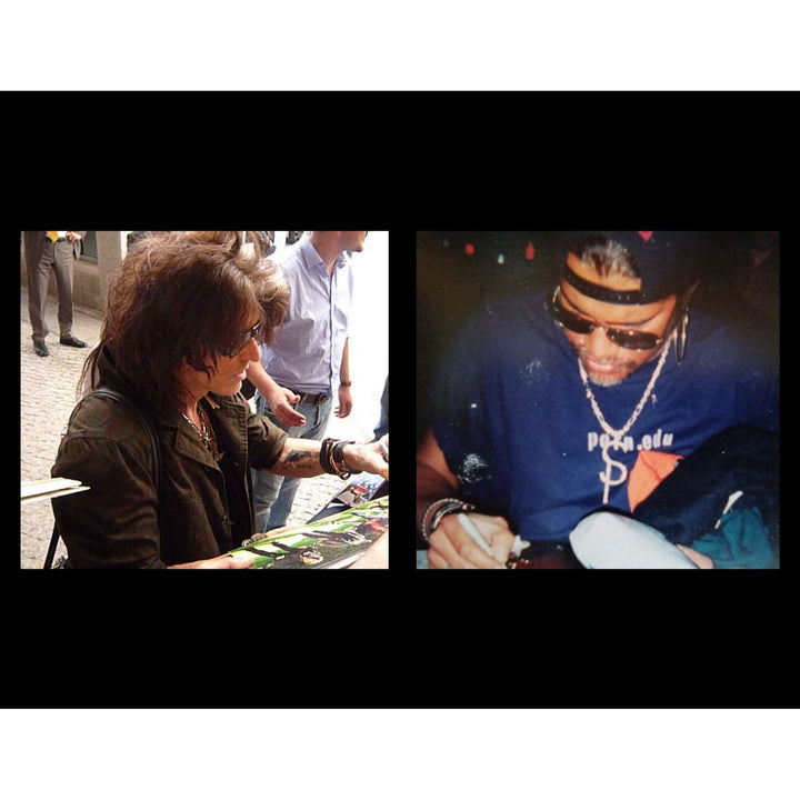 Slash Guns N Roses & Joe Perry Aerosmith 5x7 photo signed with proof