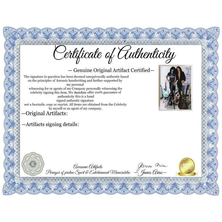 Slash Guns N Roses & Joe Perry Aerosmith 5x7 photo signed with proof