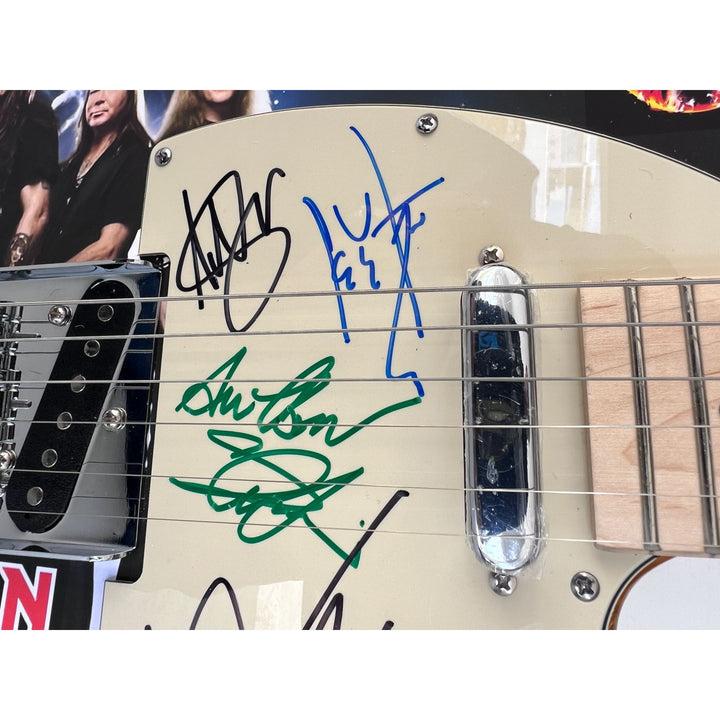 Iron Maiden Bruce Dickinson Steve Harris Niko McBain one of a kind full size electric guitar signed with proof.