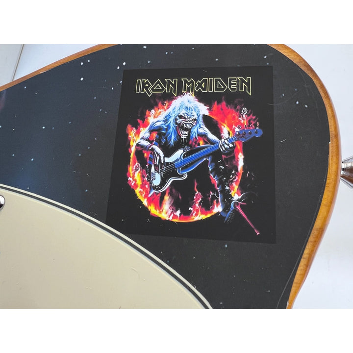 Iron Maiden Bruce Dickinson Steve Harris Niko McBain one of a kind full size electric guitar signed with proof.