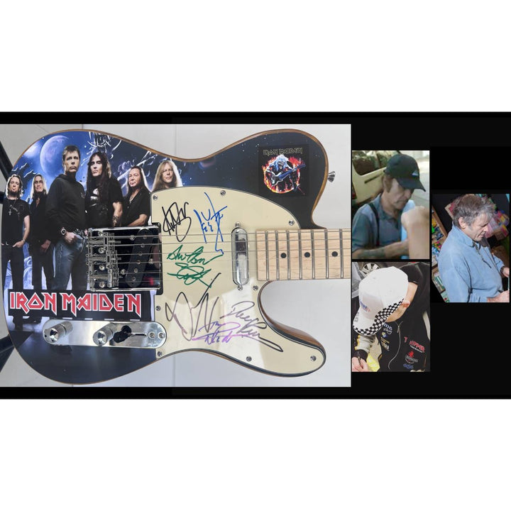 Iron Maiden Bruce Dickinson Steve Harris Niko McBain one of a kind full size electric guitar signed with proof.