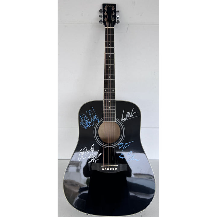 U2 Irish rock band Bono, the Edge, Adam Clayton, and Larry Mullen Jr. full size acoustic guitar signed with proof.