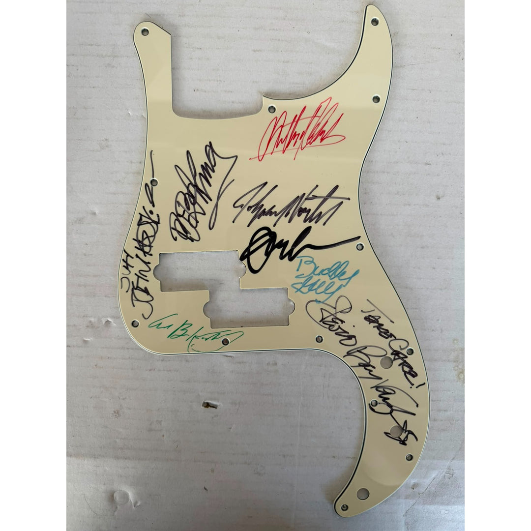 Stevie Ray Vaughan Johnny Winter BB King blues legends signed electric guitar pickguard signed with proof.