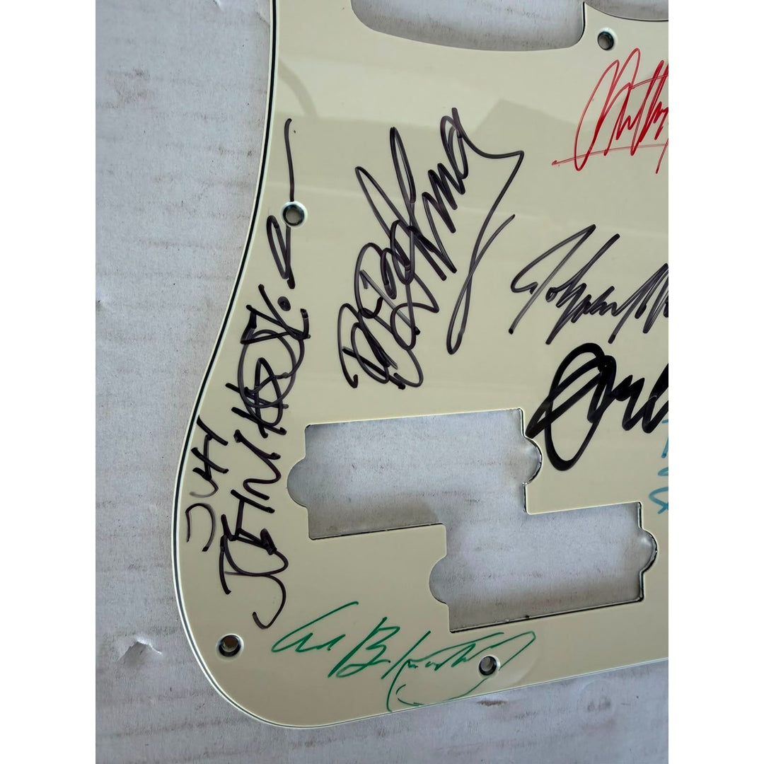 Stevie Ray Vaughan Johnny Winter BB King blues legends signed electric guitar pickguard signed with proof.