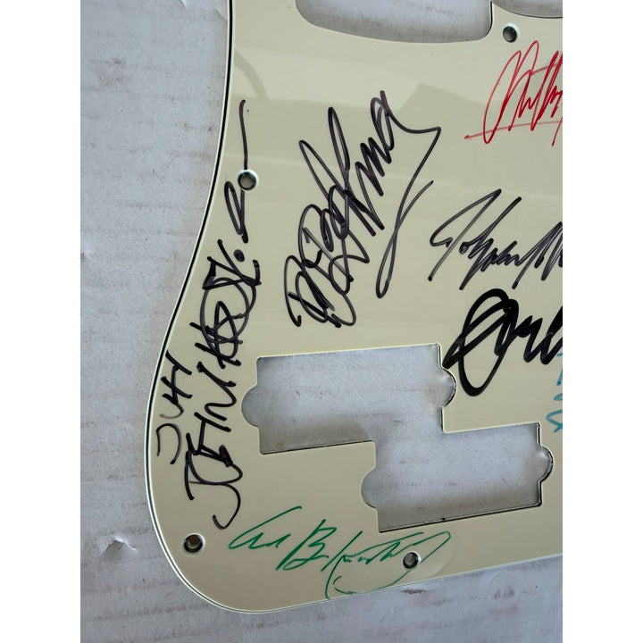 Stevie Ray Vaughan Johnny Winter BB King blues legends signed electric guitar pickguard signed with proof.