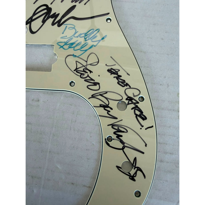 Stevie Ray Vaughan Johnny Winter BB King blues legends signed electric guitar pickguard signed with proof.