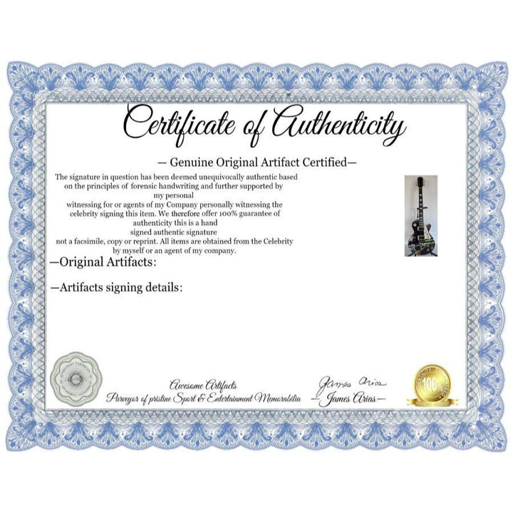 Guns N' Roses Saul Hudson "Slash" and W. Axl Rose Rose one of a kind vintage les paul signed with proof.