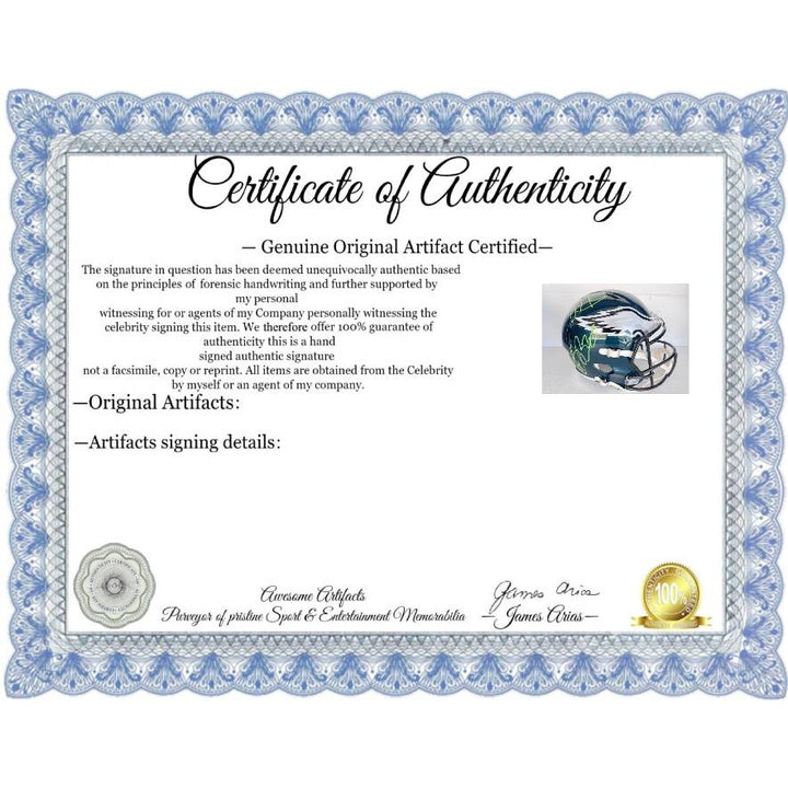 Saquon Barkley, Jalen Hurts Philadelphia Eagles Speed Riddell replica game model helmet signed with proof