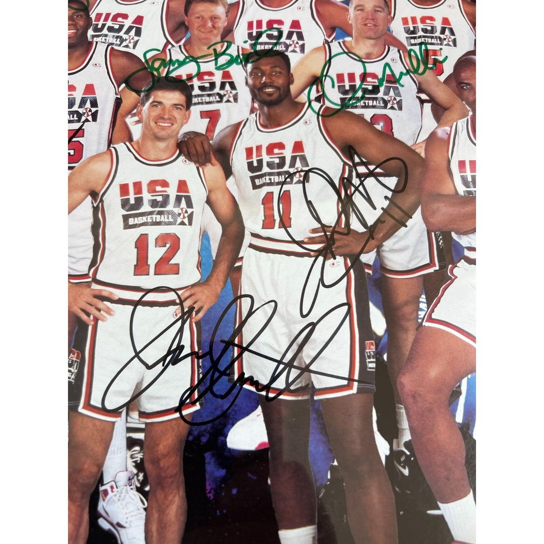 USA basketball team "The Dream team"13 signed in all Michael Jordan , Larry Bird, Magic Johnson 1992 vintage poster signed with proof