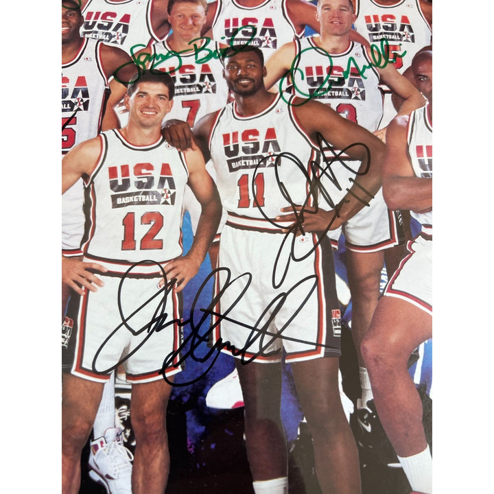 USA basketball team "The Dream team"13 signed in all Michael Jordan , Larry Bird, Magic Johnson 1992 vintage poster signed with proof