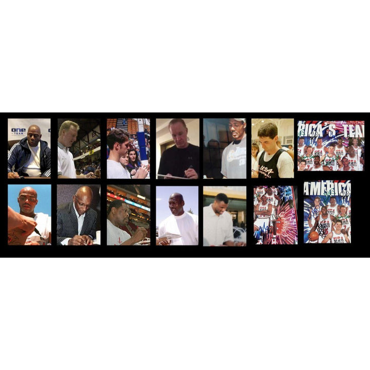 USA basketball team "The Dream team"13 signed in all Michael Jordan , Larry Bird, Magic Johnson 1992 vintage poster signed with proof