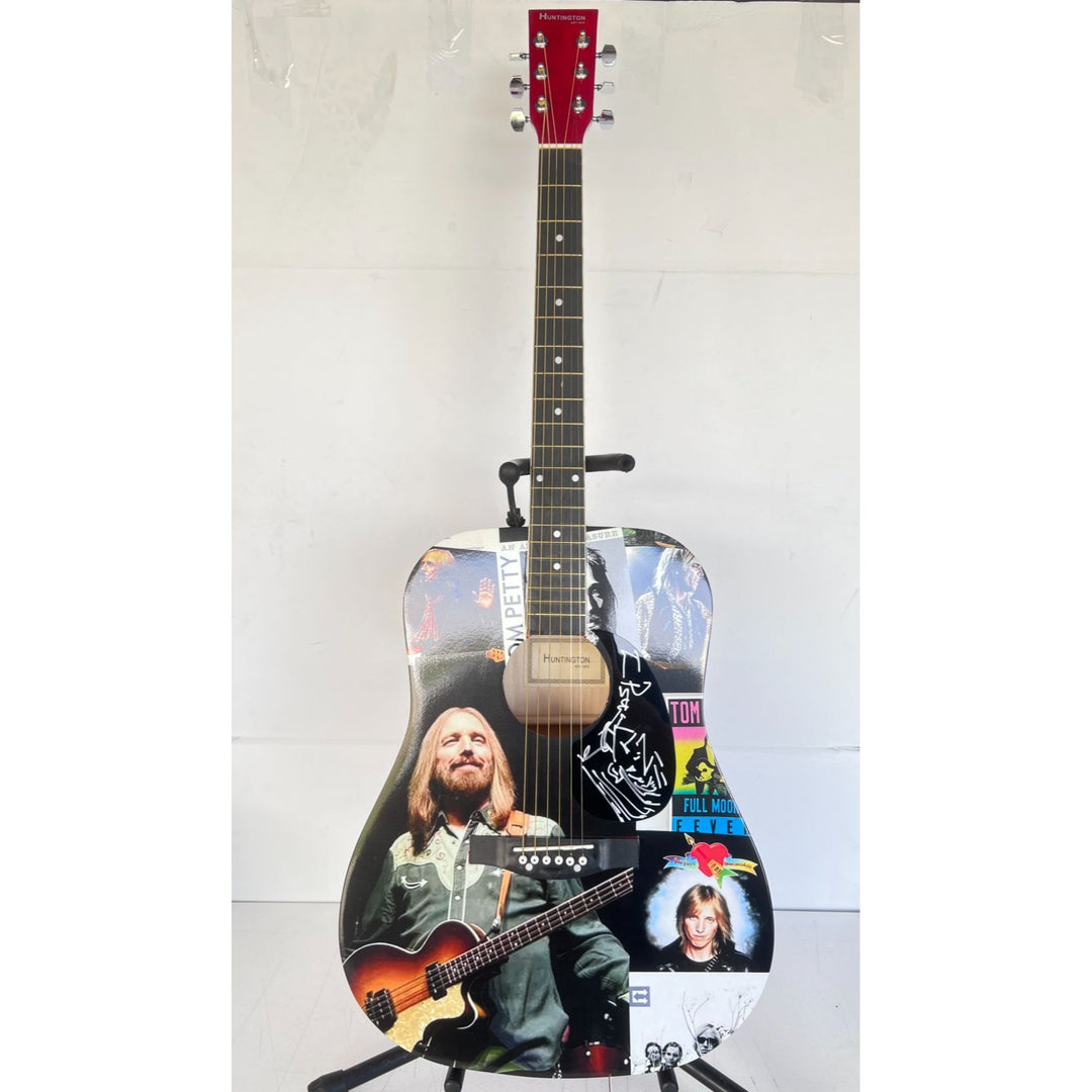 Tom Petty one of a kind full size acoustic guitar signed with proof and Tom added a sketch