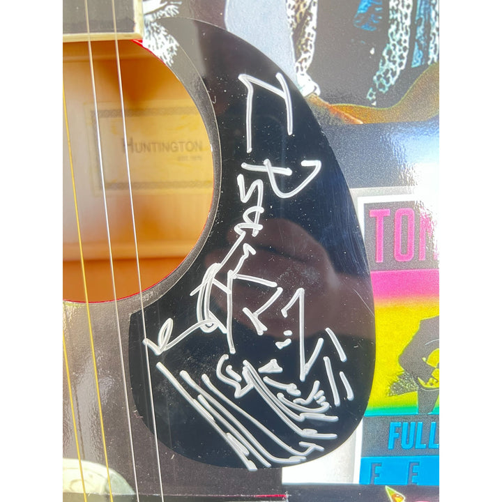 Tom Petty one of a kind full size acoustic guitar signed with proof and Tom added a sketch