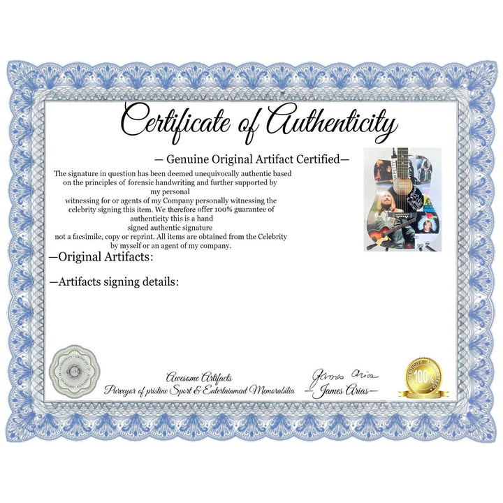 Tom Petty one of a kind full size acoustic guitar signed with proof and Tom added a sketch