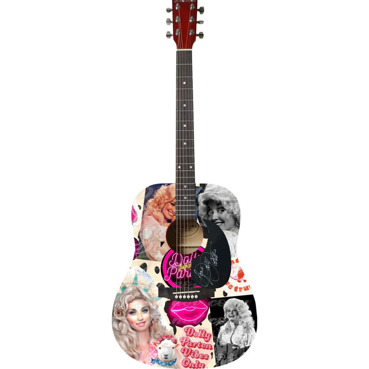 Dolly Parton (one of a kind ) full size acoustic guitar signed with proof .