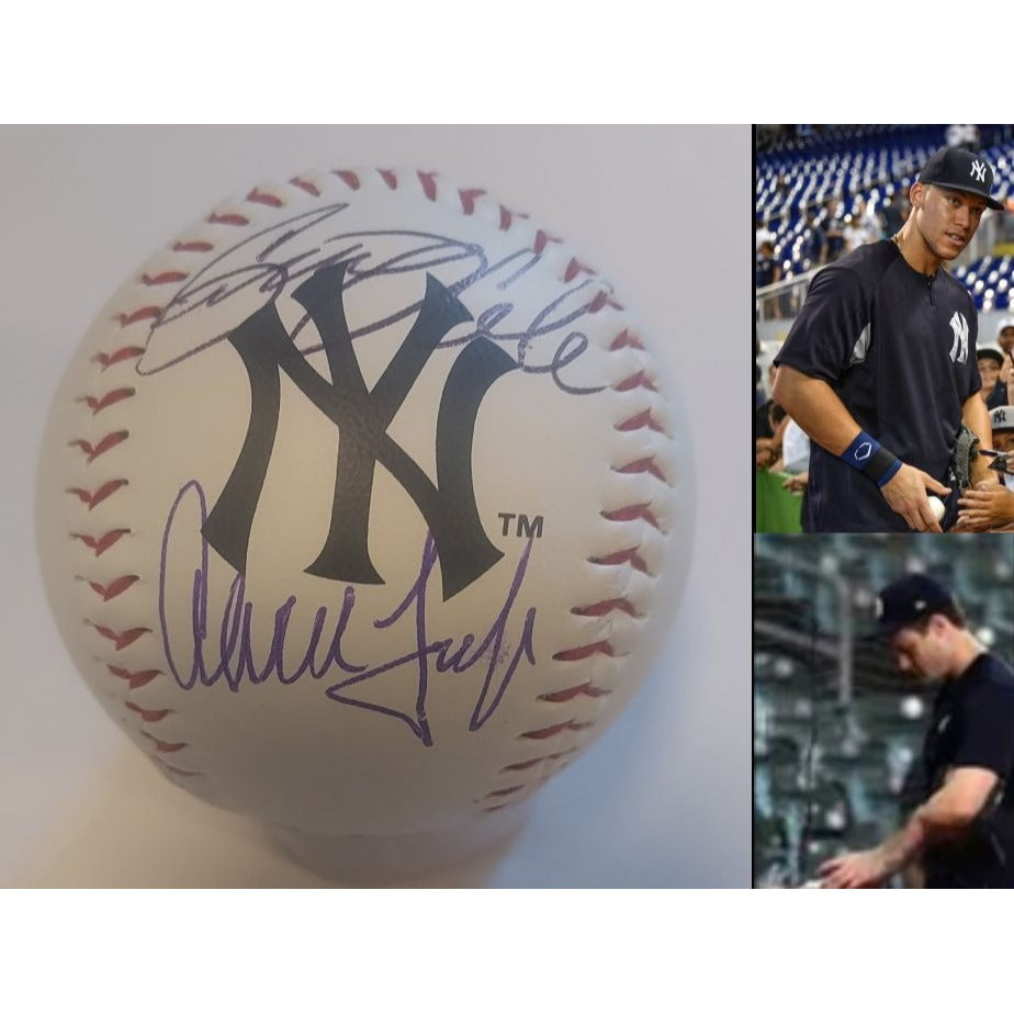 New York Yankees Gerrit Cole and Aaron Judge Rawlings official MLB baseball signed with proof