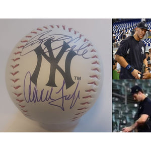 New York Yankees Gerrit Cole and Aaron Judge Rawlings official MLB baseball signed with proof