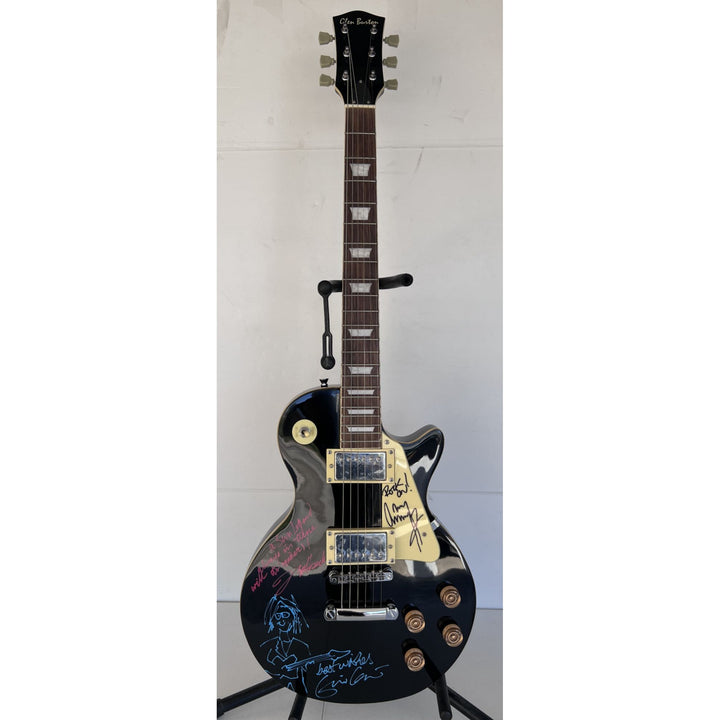 The  Yardbirds Jimmy Page Eric Clapton & Jeff Beck vintage black Les Paul Electric Guitar signed with proof..