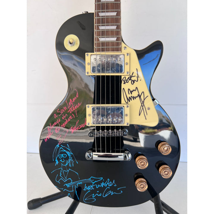The  Yardbirds Jimmy Page Eric Clapton & Jeff Beck vintage black Les Paul Electric Guitar signed with proof..