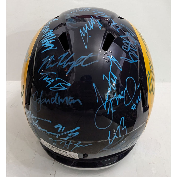 Los Angeles Rams Mathew Stafford Devante Adams Puka Nacua, Sean McVay 2025 team signed Riddel full size speed helmet