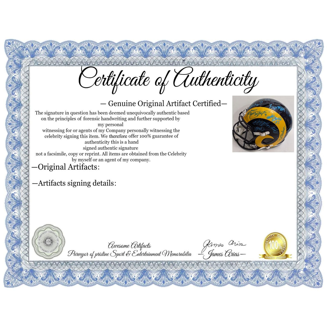 Los Angeles Rams Mathew Stafford Devante Adams Puka Nacua, Sean McVay 2025 team signed Riddel full size speed helmet