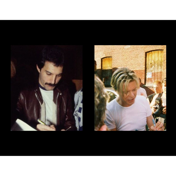 Freddie Mercury Queen and David Bowie 41' full size acoustic guitar signed with proof