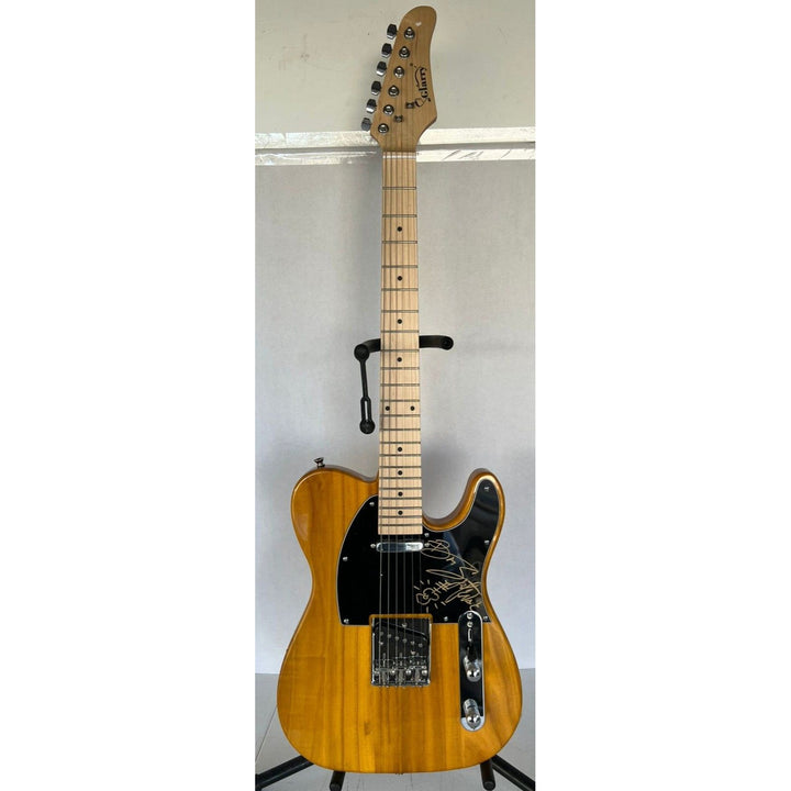 Bruce Springsteen signed with sketch full size honey telecaster signed with proof