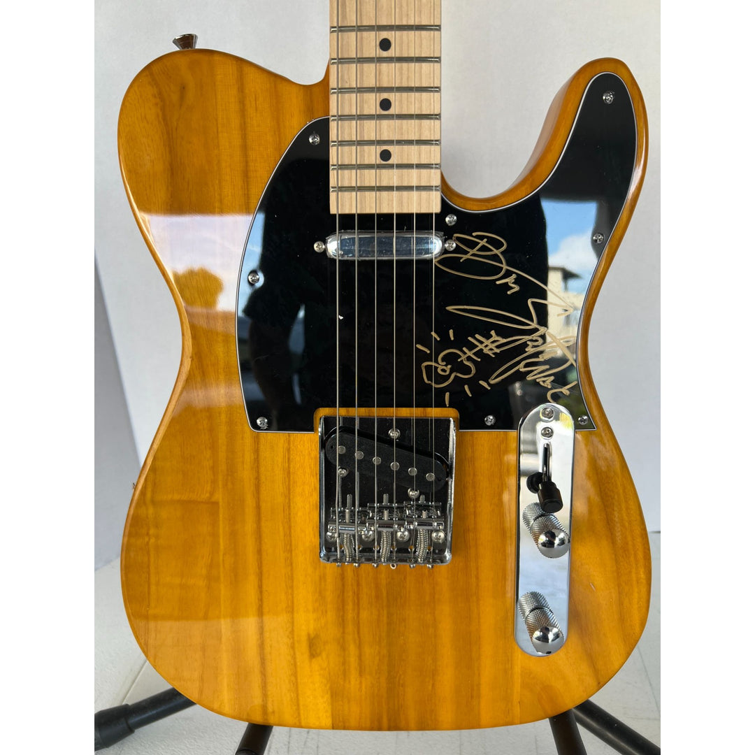 Bruce Springsteen signed with sketch full size honey telecaster signed with proof