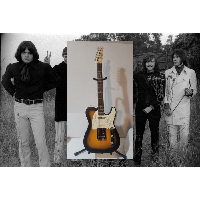 CSNY David Crosby , Stephen Stills, Graham Nash, Neil Young authentic Fender telecaster full size electric guitar signed with proof