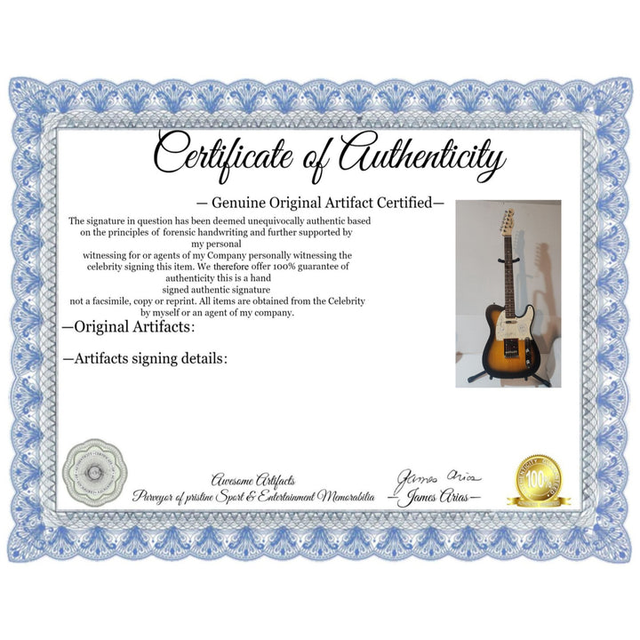 CSNY David Crosby , Stephen Stills, Graham Nash, Neil Young authentic Fender telecaster full size electric guitar signed with proof