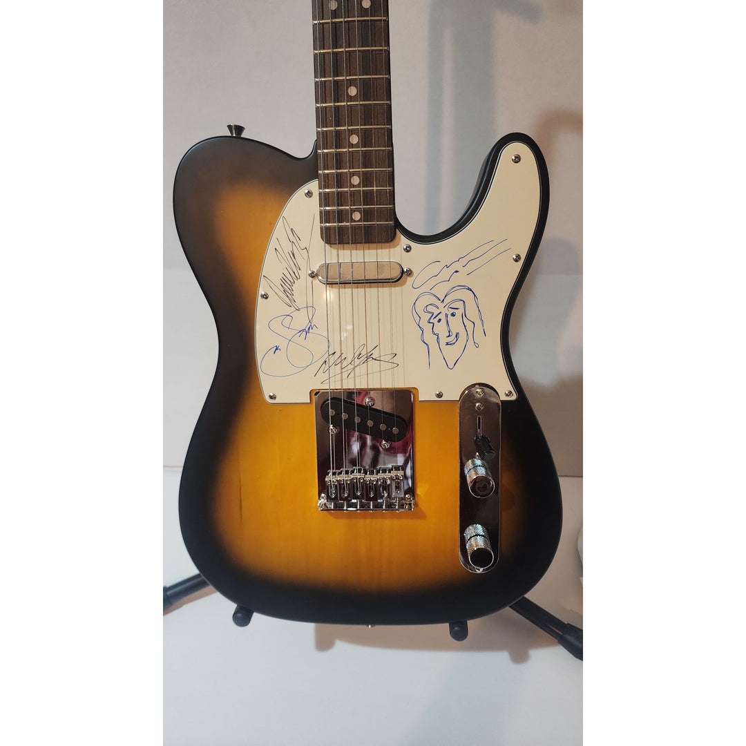 CSNY David Crosby , Stephen Stills, Graham Nash, Neil Young authentic Fender telecaster full size electric guitar signed with proof