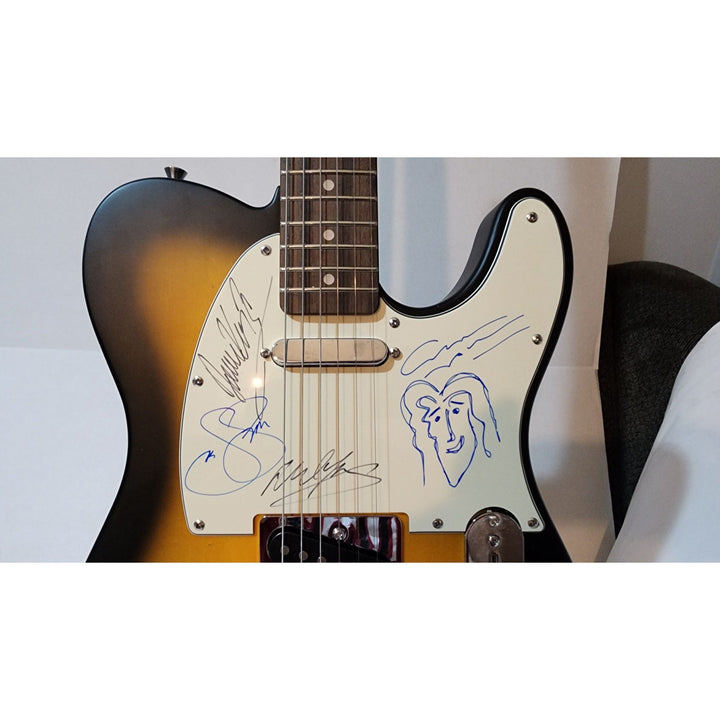 CSNY David Crosby , Stephen Stills, Graham Nash, Neil Young authentic Fender telecaster full size electric guitar signed with proof
