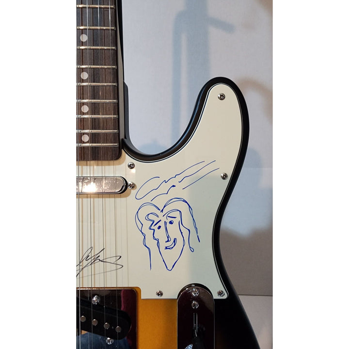 CSNY David Crosby , Stephen Stills, Graham Nash, Neil Young authentic Fender telecaster full size electric guitar signed with proof