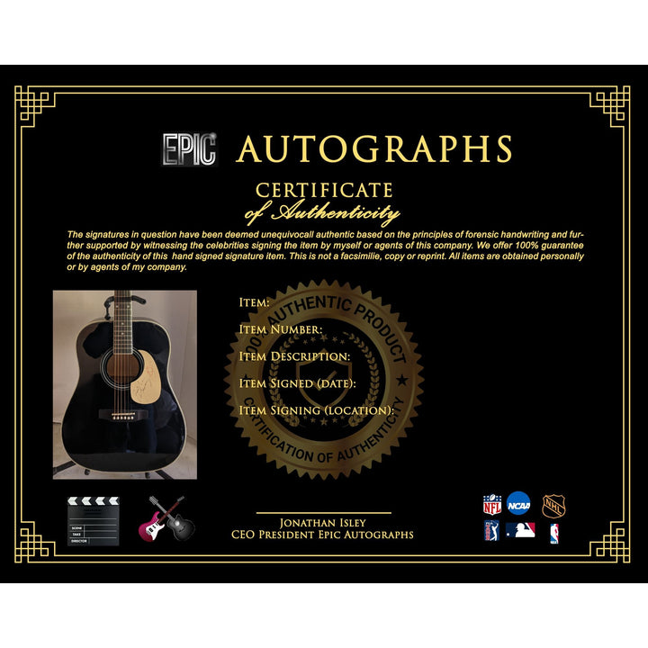 Freddie Mercury Queen and David Bowie 41' full size acoustic guitar signed with proof