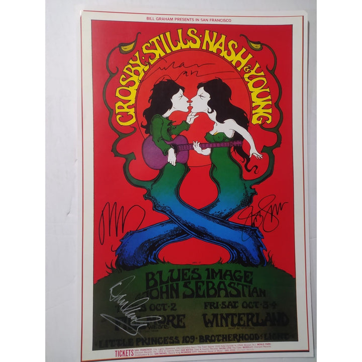 CSNY mini poster 13x19 David Crosby Graham Nash Stephen Stills Neil Young Awesome Artifacts
