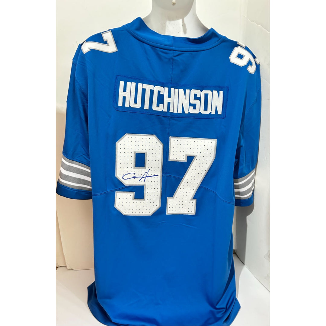 Aidan Hutchinson Detroit Lions Nike size XL game model jersey signed with proof