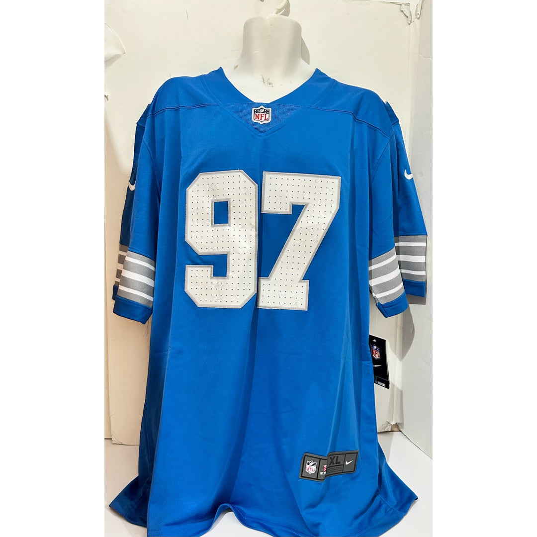 Aidan Hutchinson Detroit Lions Nike size XL game model jersey signed with proof