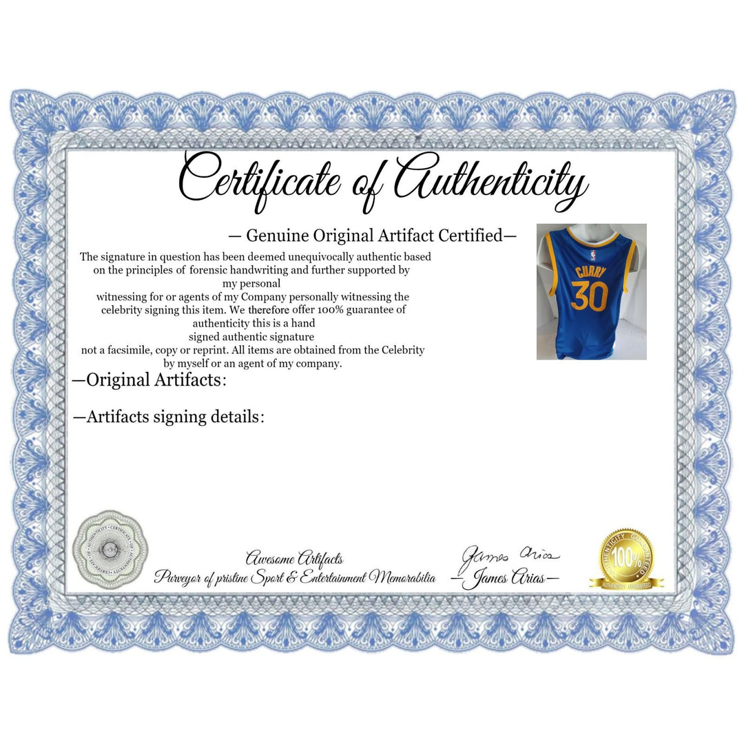 Stephen Curry Golden State Warriors game model Jersey signed with proof