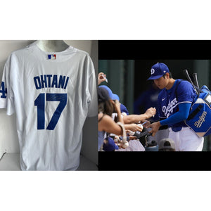 shohei ohtani Los Angeles Dodgers nike jersey signed with proof.