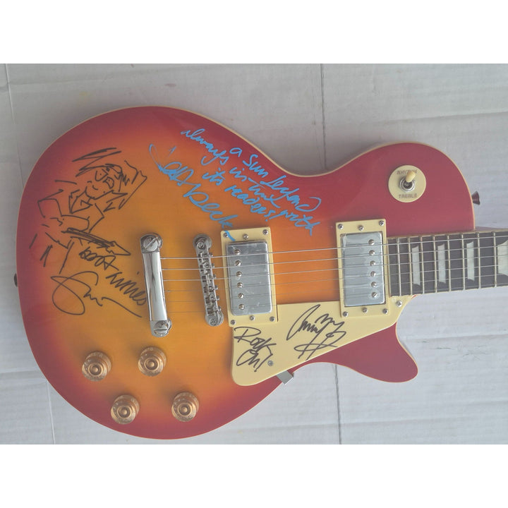 The  Yardbirds Jimmy Page Eric Clapton & Jeff Beck vintage cherry Les Paul Electric Guitar signed with proof..